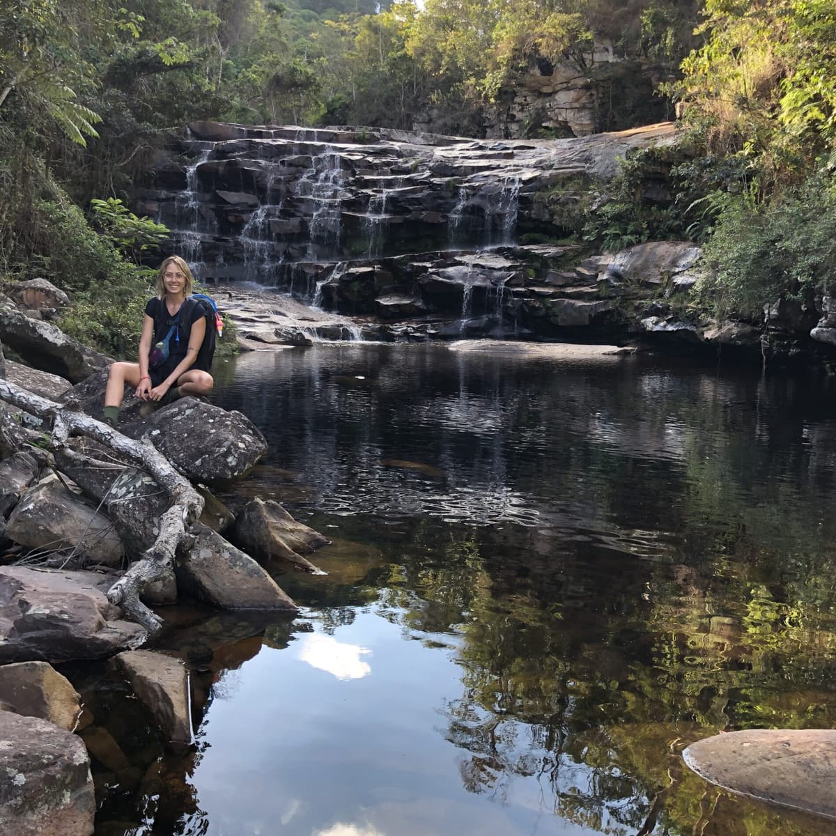 Fernanda taking in the dramatic scenery of Chapada Diamantina on her solo adventure