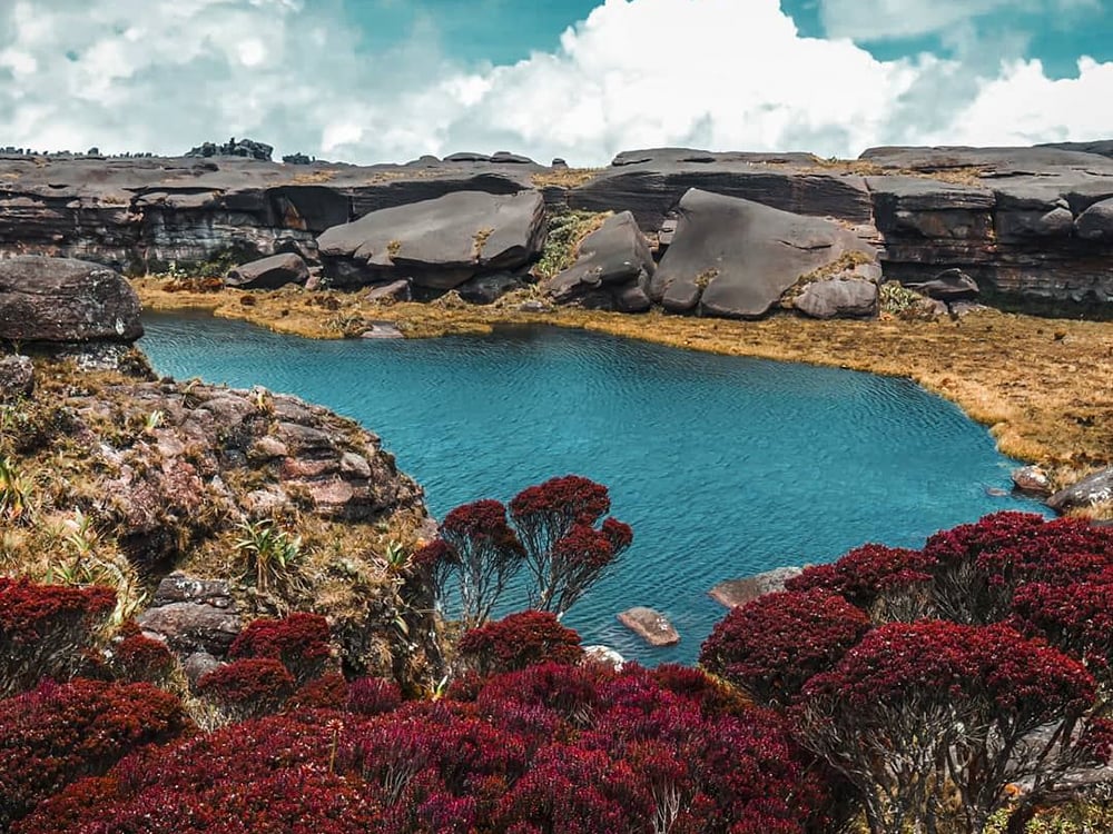 A trekker takes in the mystical rock formations on top of Mount Roraima