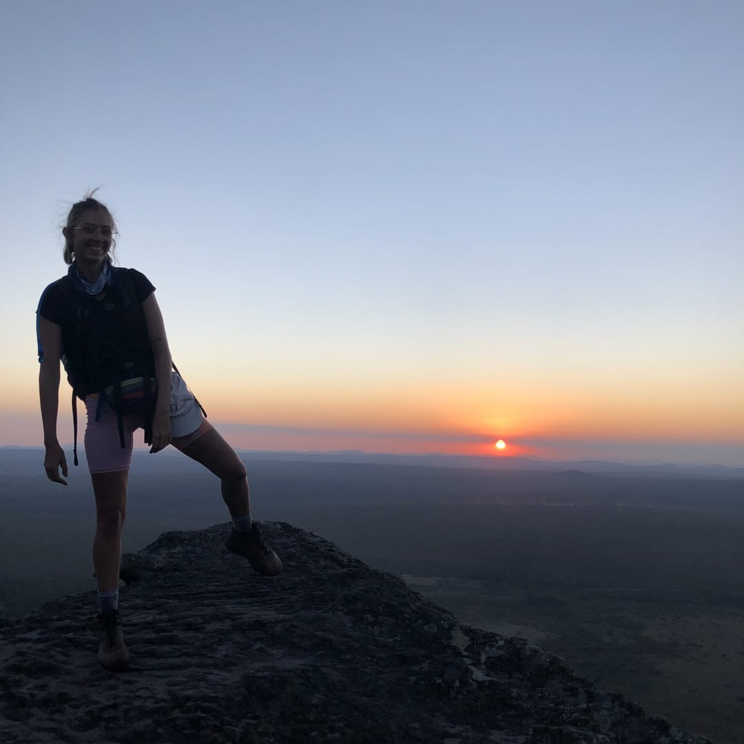 Fernanda watching the sunset over the Sincorá mountain range in Chapada Diamantina Fernanda watching the sunset over the Sincorá mountain range in Chapada Diamantina