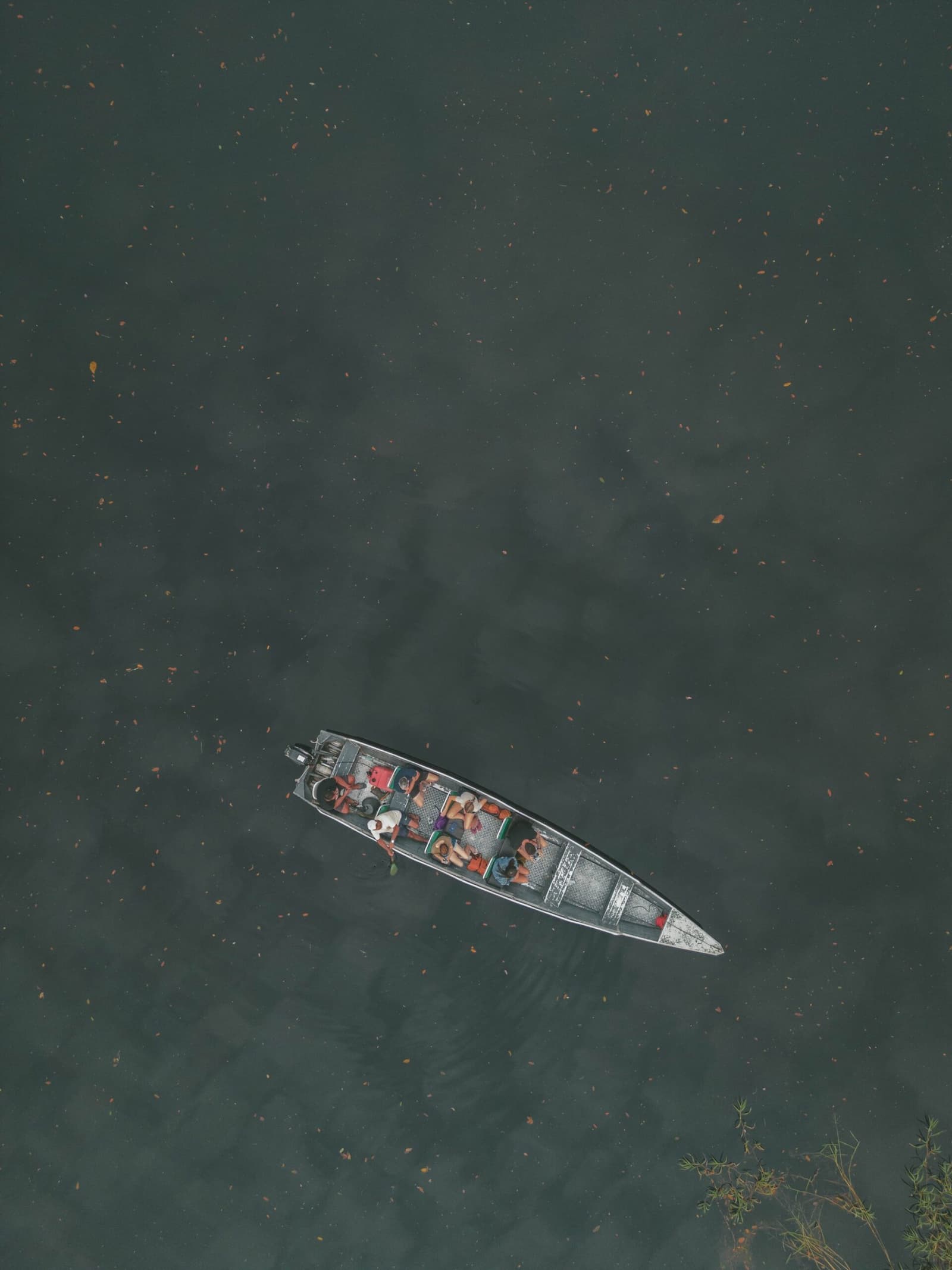 Small boat, vast river — the scale of Amazônia hits differently from above. Photo 7